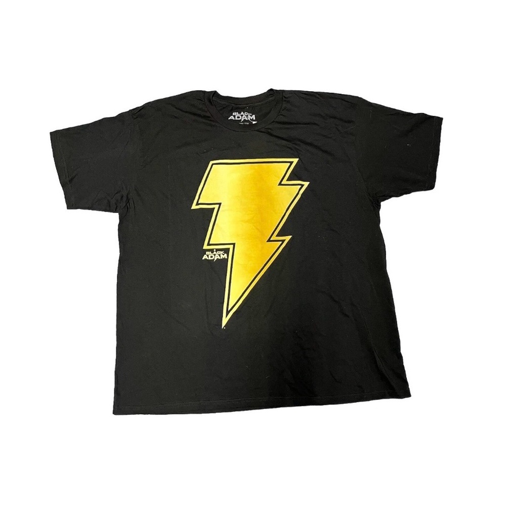 Hot Topic DC Comics Black Adam Lightening Bolt Black Shirt Size 2X Cotton NWT